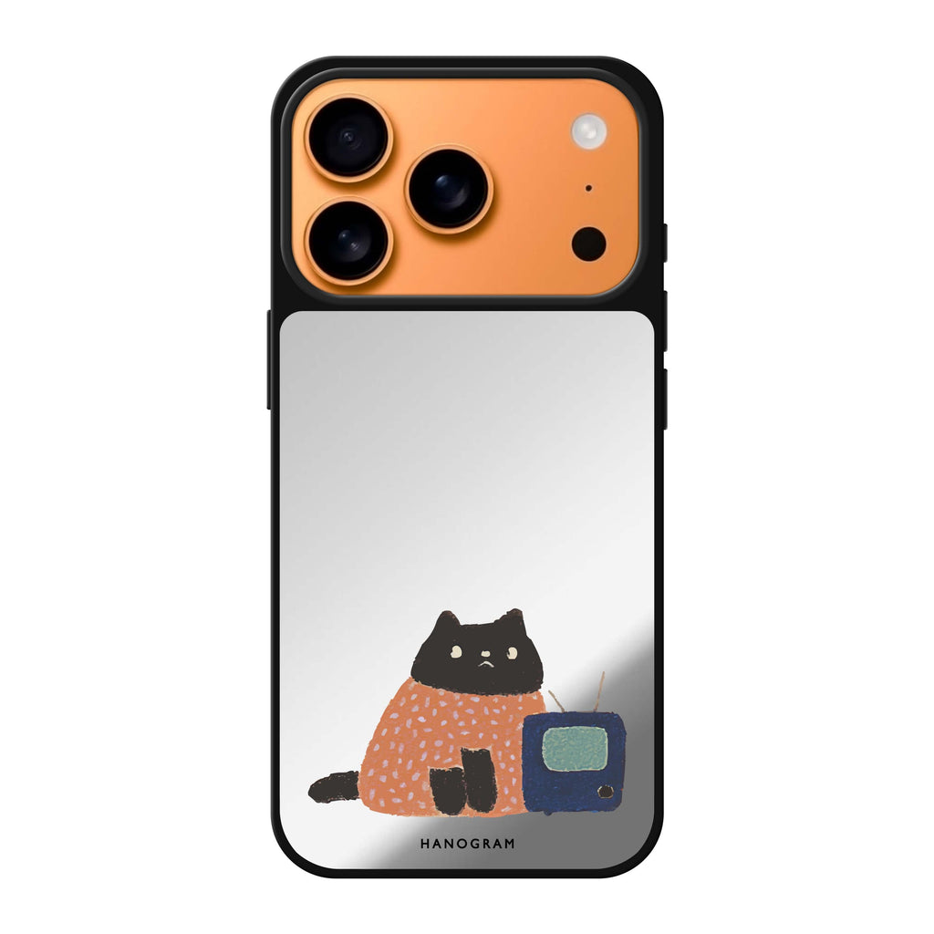 Whiskerflix Night animal cute iPhone 17 Pro Max mirror case