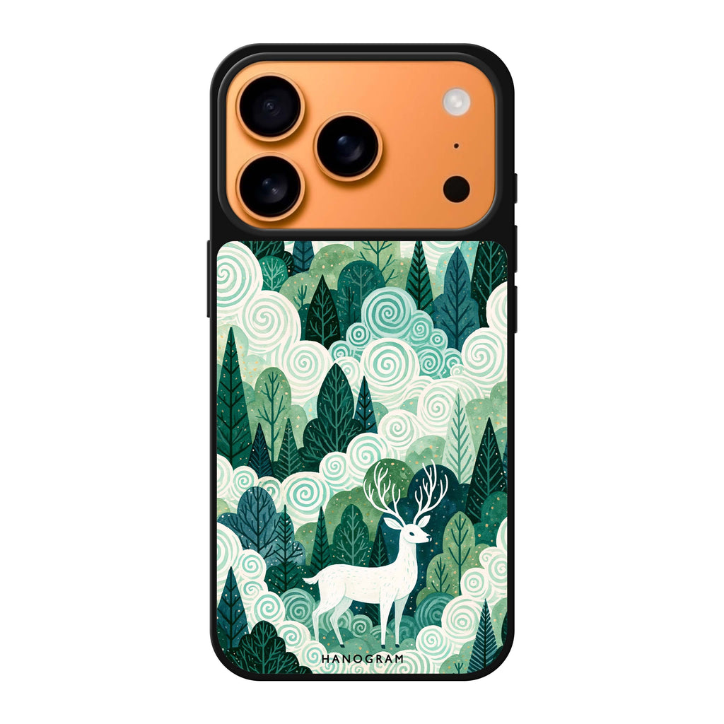 Spiralwood White Stag iPhone 17 Pro Max Mirror Case - design view 1
