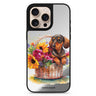 Floral & Dog dog design iPhone 16/15/14 Pro Max & Pro mirror case