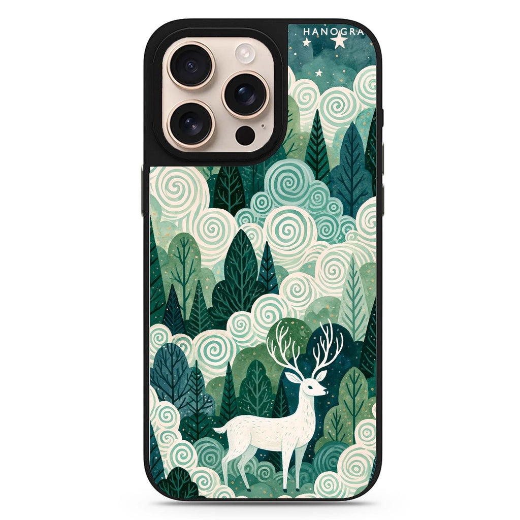 Spiralwood White Stag MagSafe Compatible Mirror Case – design view 1