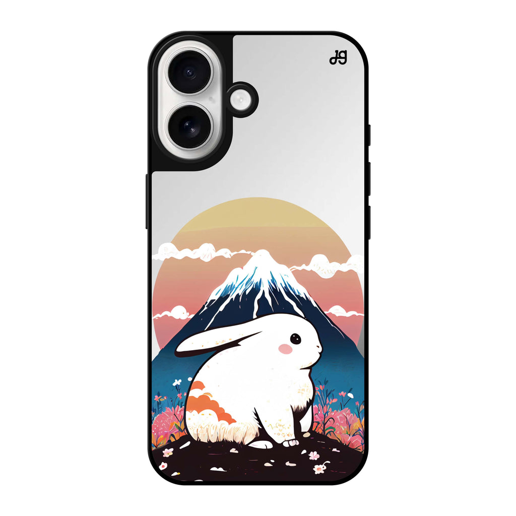 Reflective iPhone 16 Mirror Case –Travel Rabbit Design