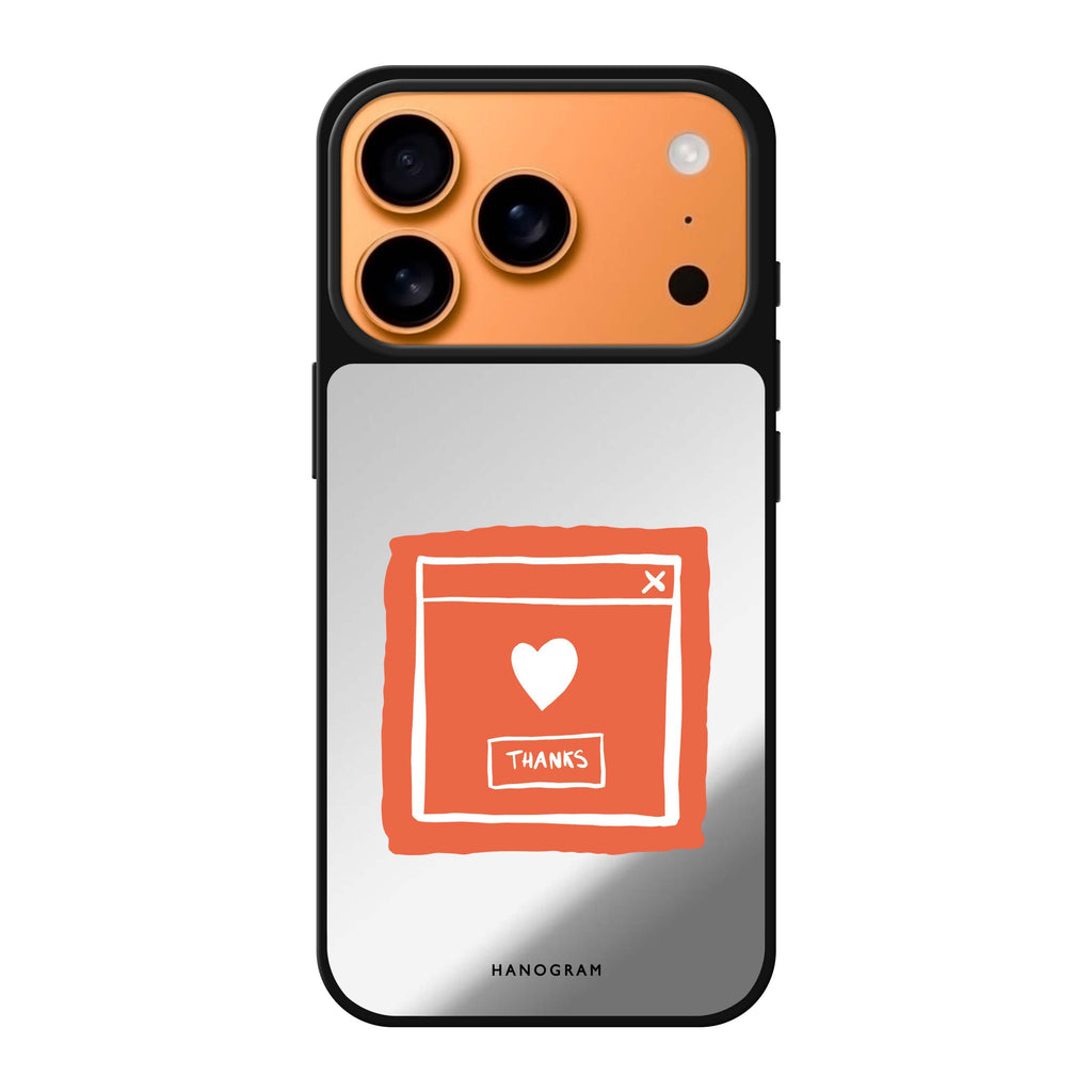 Sweet THANKS typography iPhone 17 Pro Max mirror case