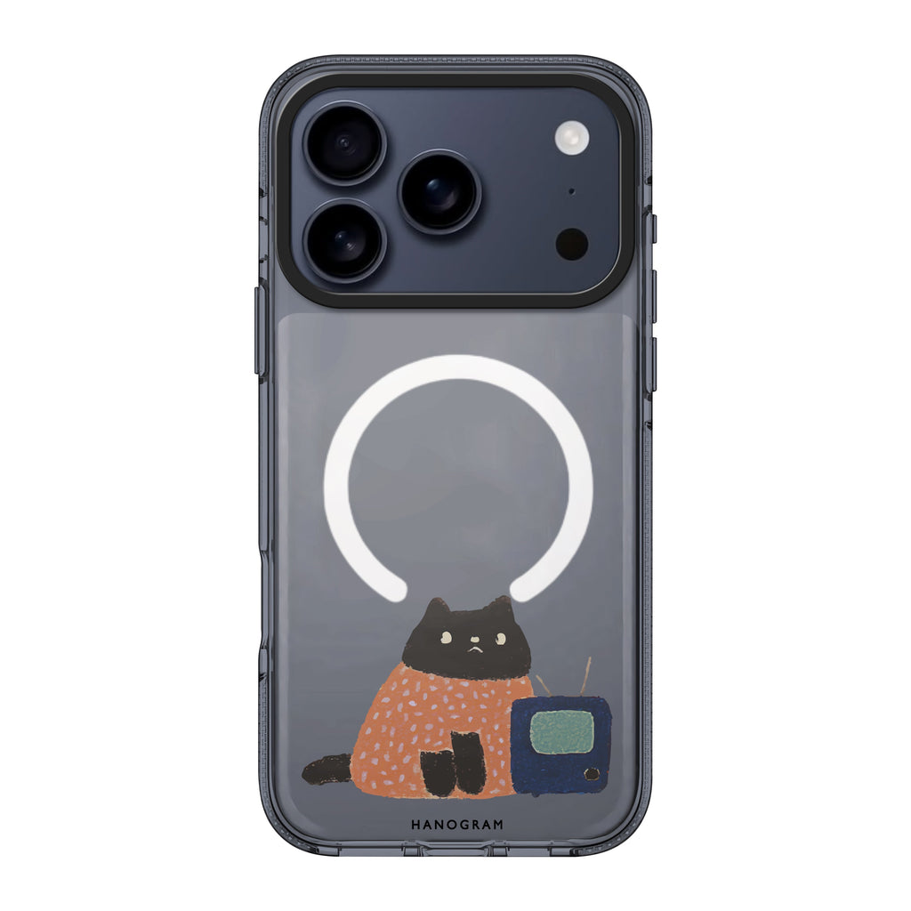 Whiskerflix Night animal cute dark iPhone 17 Pro Max ultra clear case