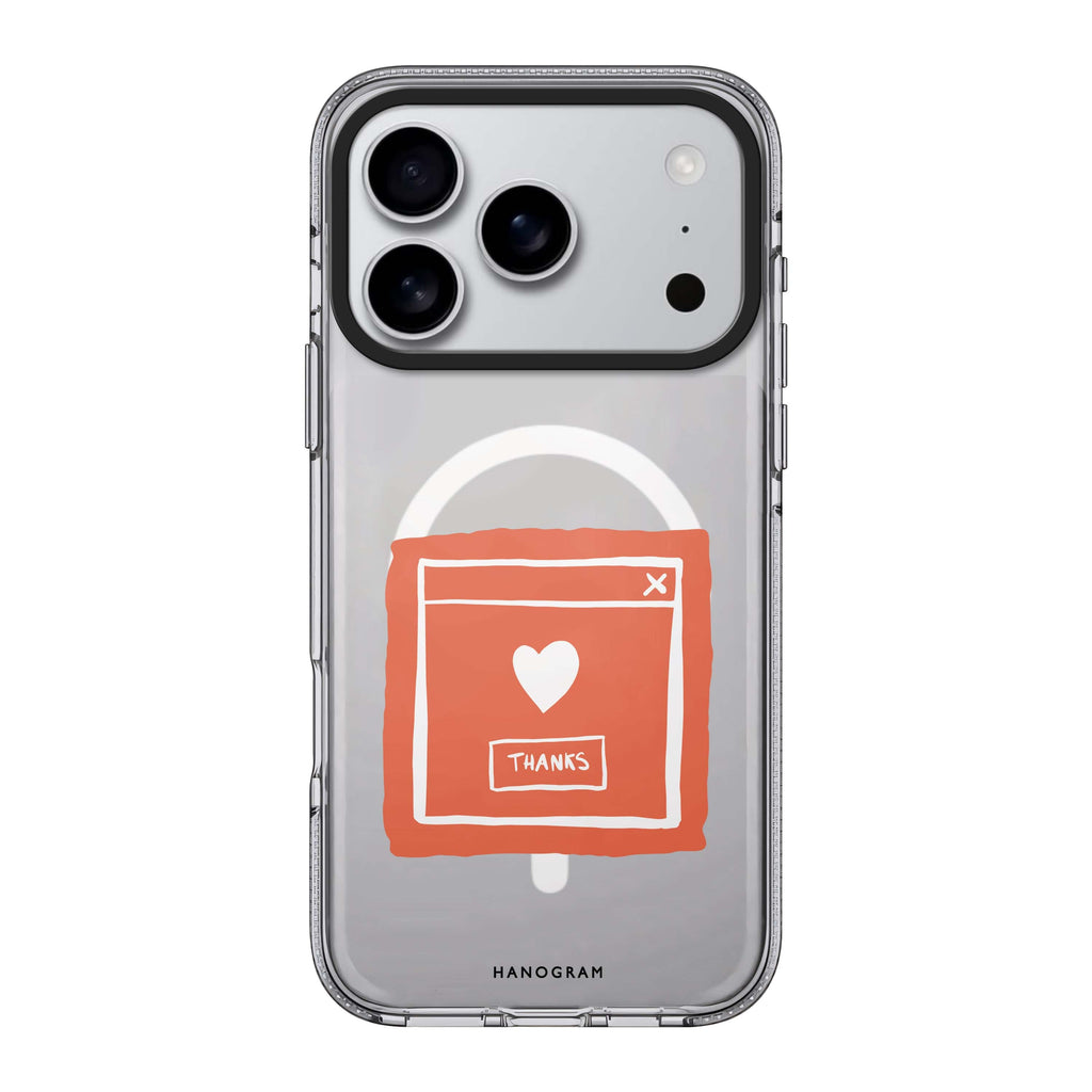 Sweet THANKS typography iPhone 17 Pro Max ultra clear case