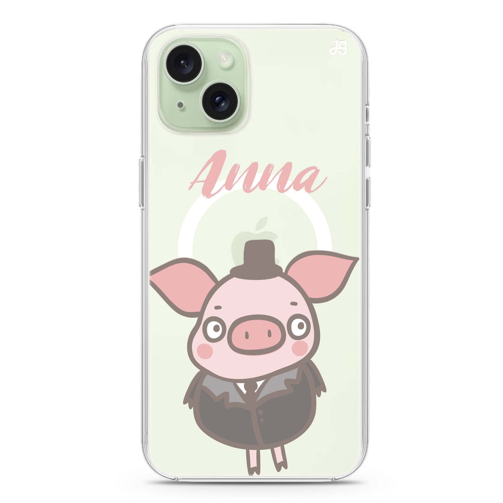 Funny Piggy iPhone 15 Plus MagSafe Compatible Ultra Clear Case