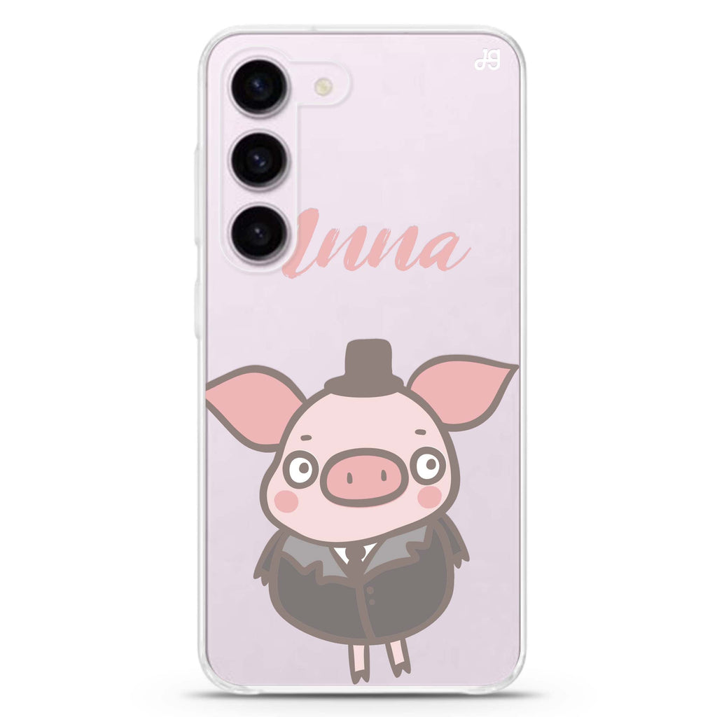 Funny Piggy personalized ultra-clear case for Samsung Galaxy S23/S22, front view