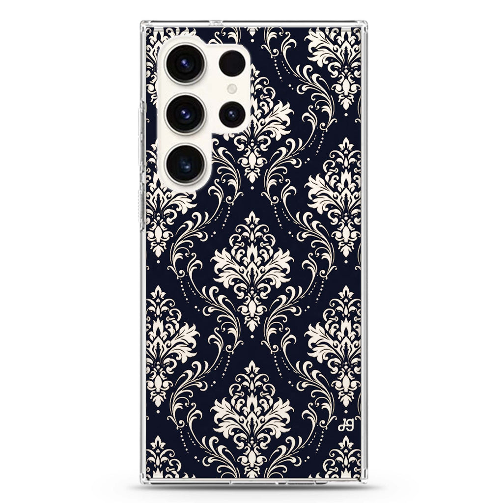 Ink Palace Damask Samsung Galaxy Ultra Clear Case — front view