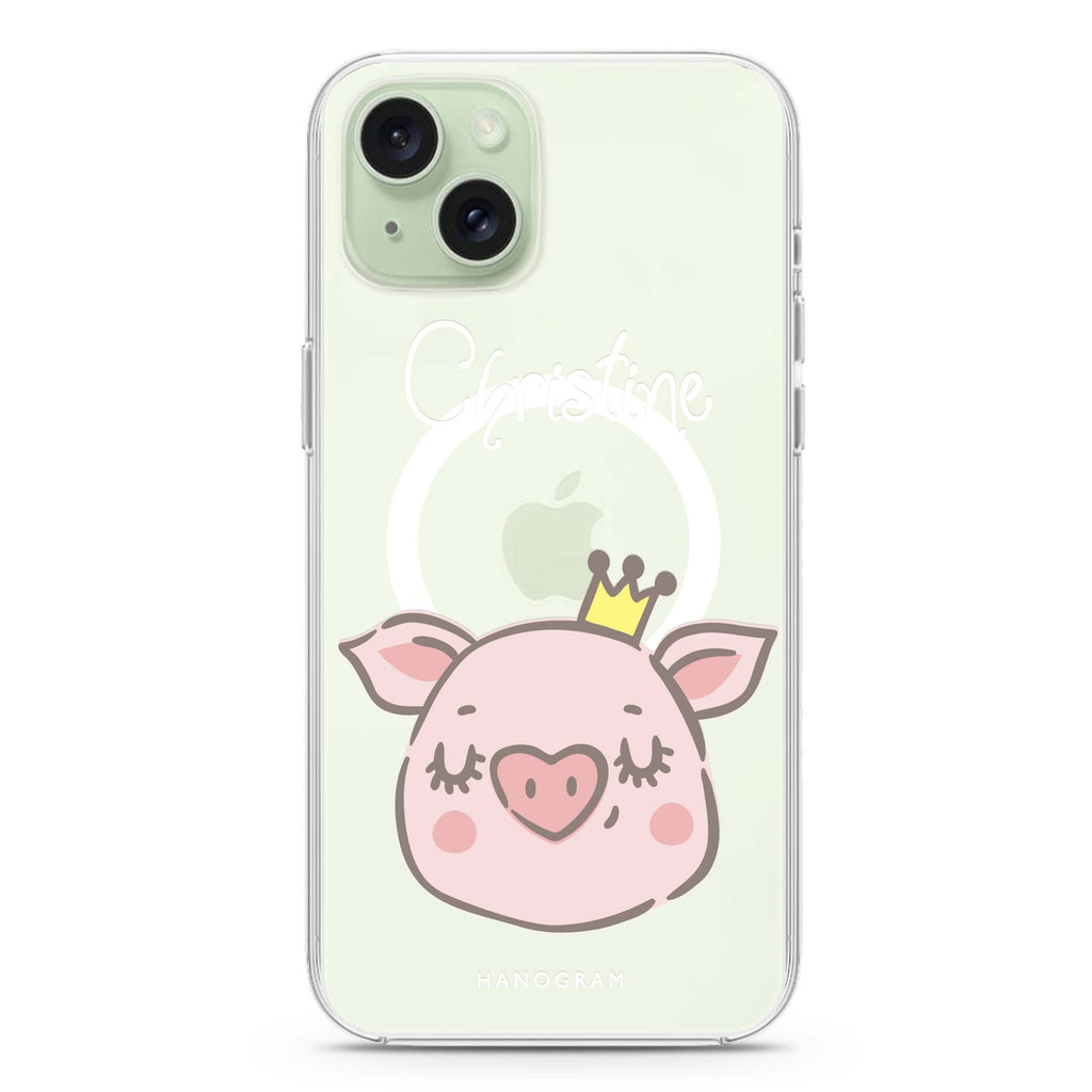 Piggy Queen iPhone 15 Plus MagSafe Compatible Ultra Clear Case