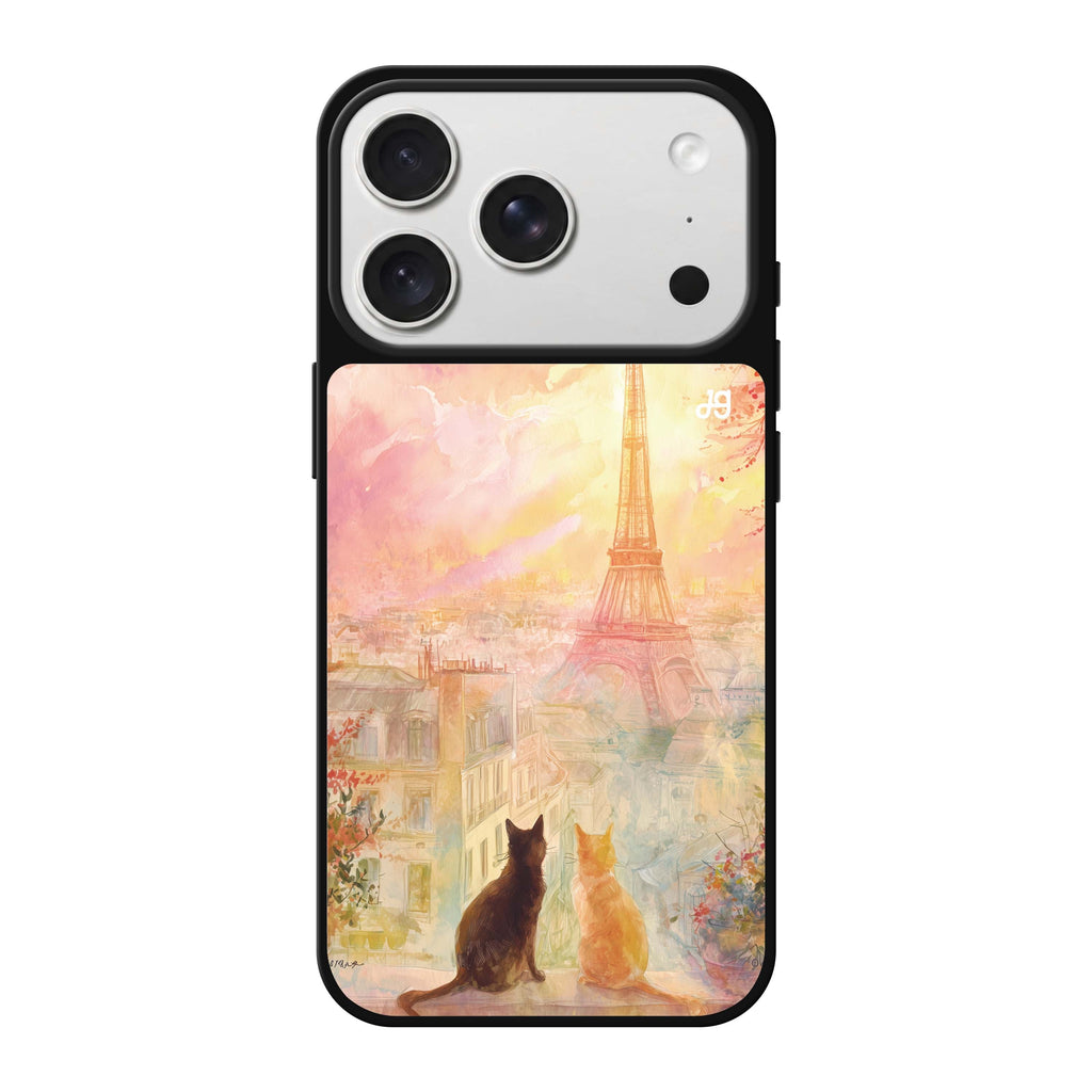 Paris Dream Cats cat animal travel whimsical iPhone 18 Pro Max mirror case