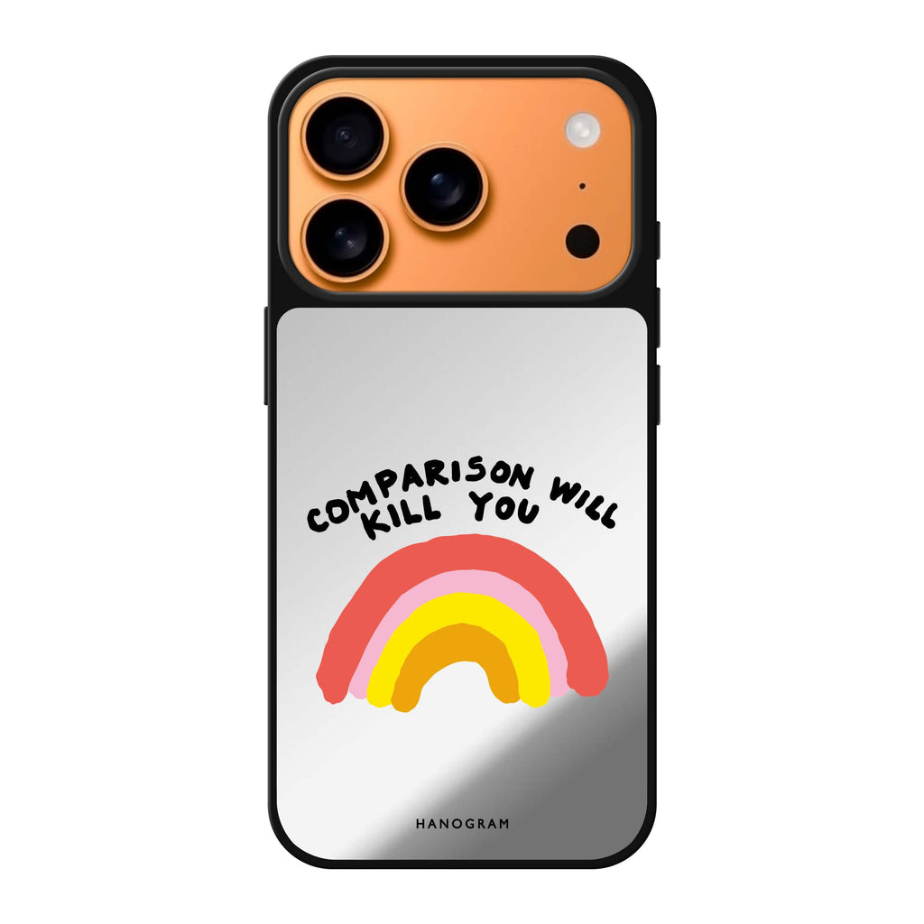 No Comparison typography iPhone 17 Pro Max mirror case