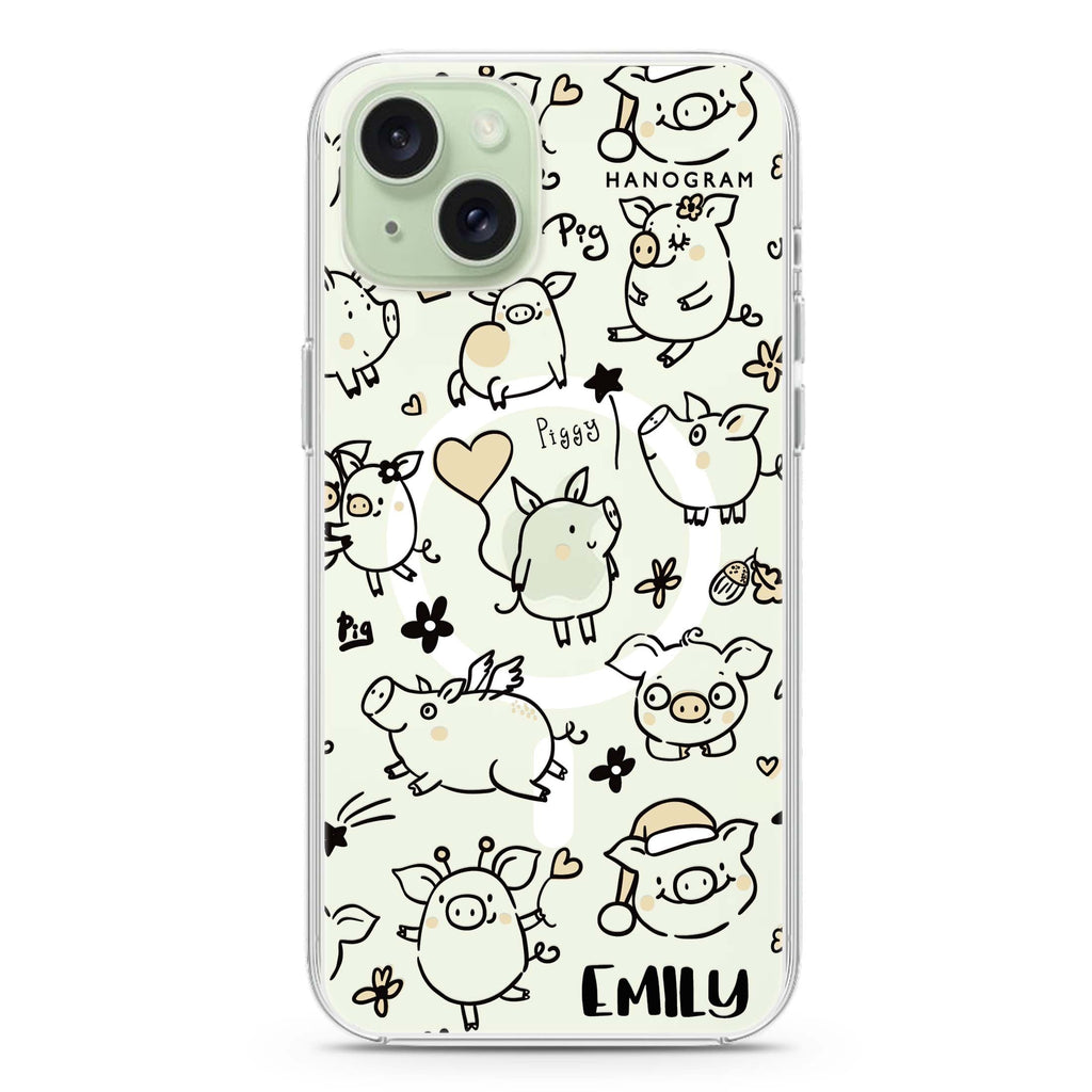 Lovely Piggy iPhone 15 Plus MagSafe Compatible Ultra Clear Case