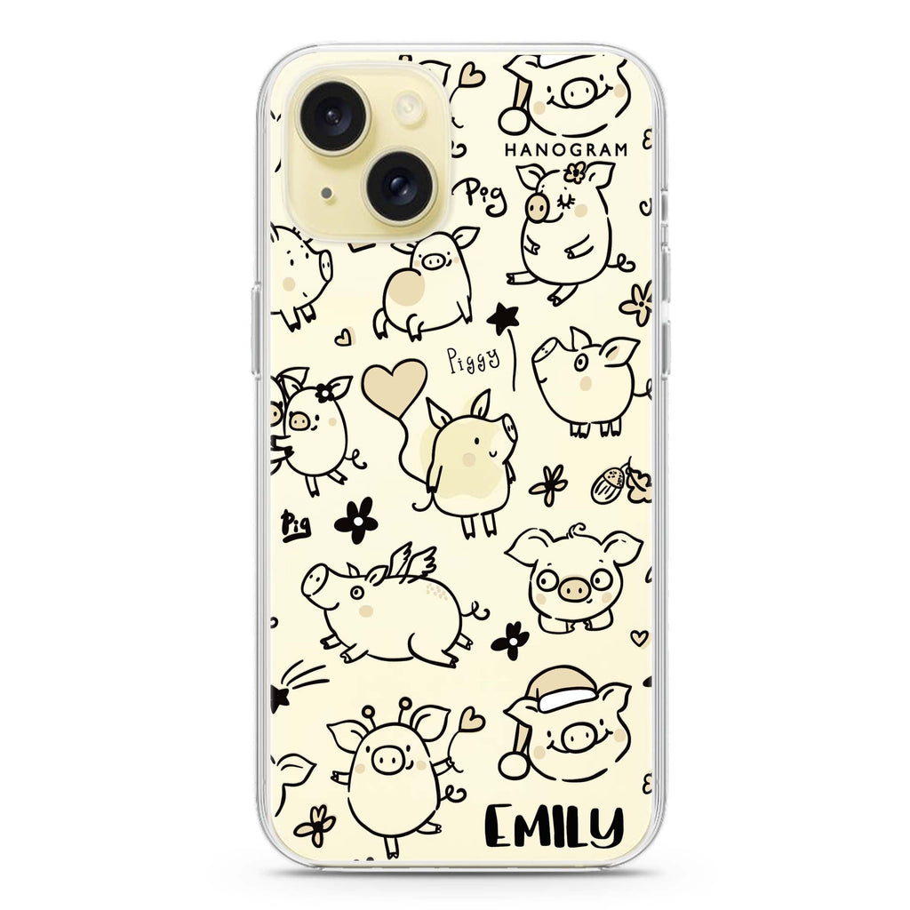 Lovely Piggy iPhone 15 plus Ultra Clear Case
