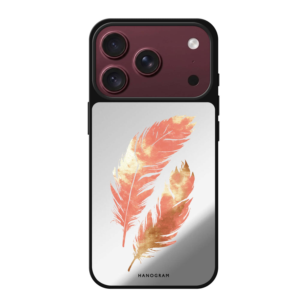 Golden Feathers gold bird animal iPhone 18 Pro Max mirror case