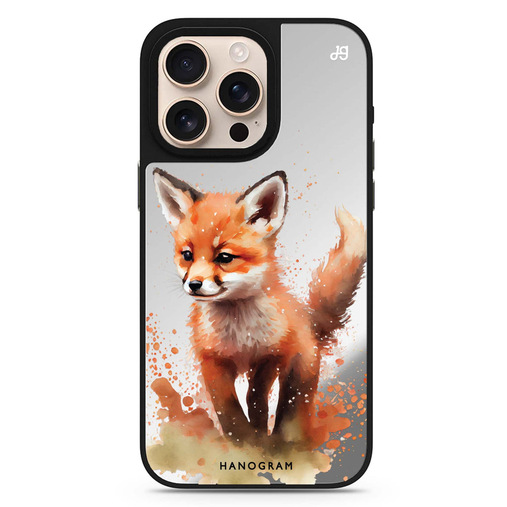 A Fox animal design iPhone 16/15/14 Pro Max & Pro mirror case