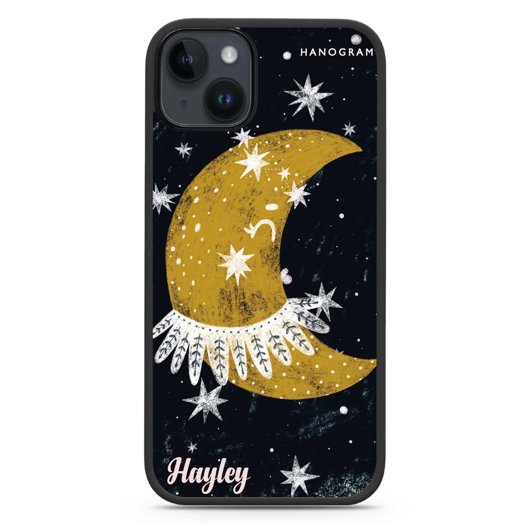 Cute Half Moon iPhone 15 Impact Guard Bumper Case
