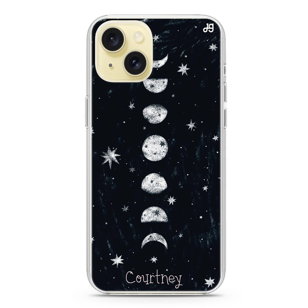 Phases of the moon iPhone 15 plus Ultra Clear Case