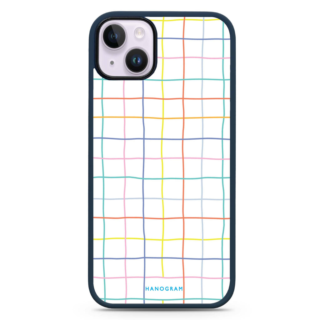 Colourful Checked Pattern iPhone 15 Impact Guard Bumper Case