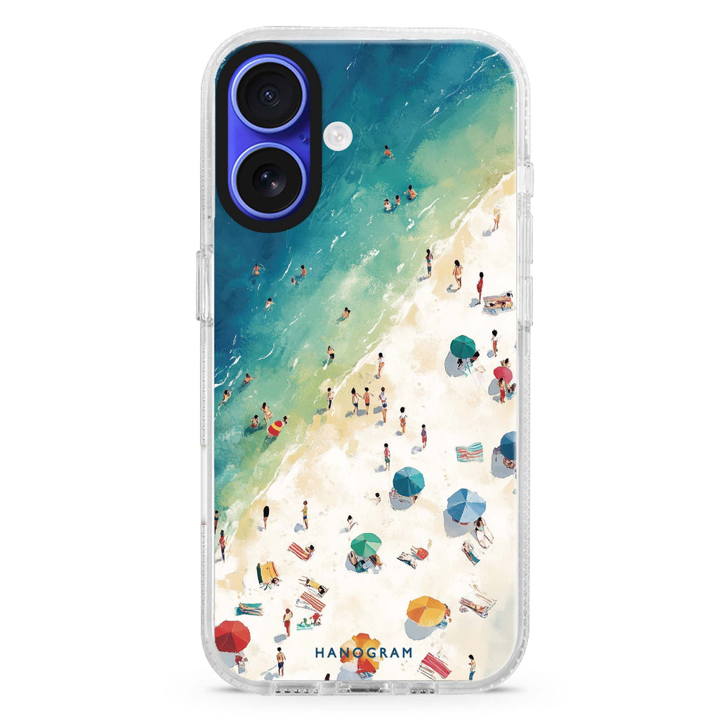 Above the Sunshine iPhone 16 and 16 Plus ultra clear case, transparent celestial artwork, front product view