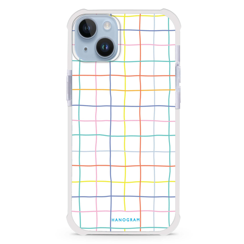 Colourful Checked Pattern iPhone 15 Plus MagSafe Compatible Ultra Shockproof Case