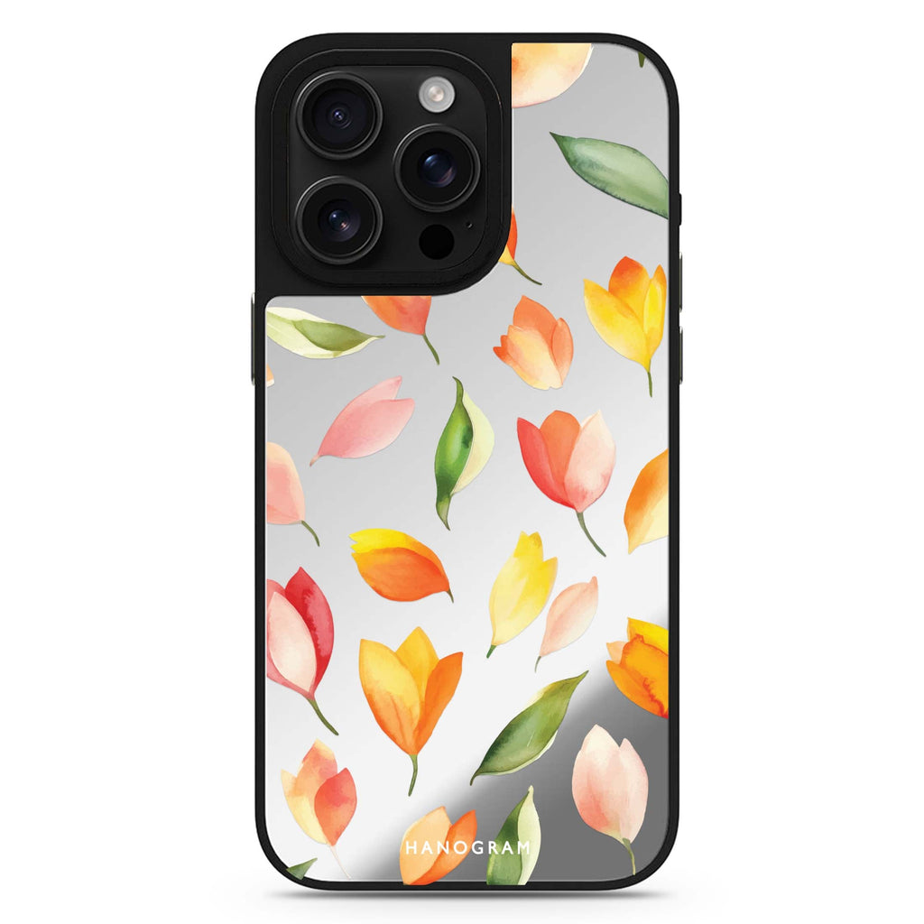 Tulip Rain iPhone floral design iPhone 16/15/14 Pro Max & Pro mirror case