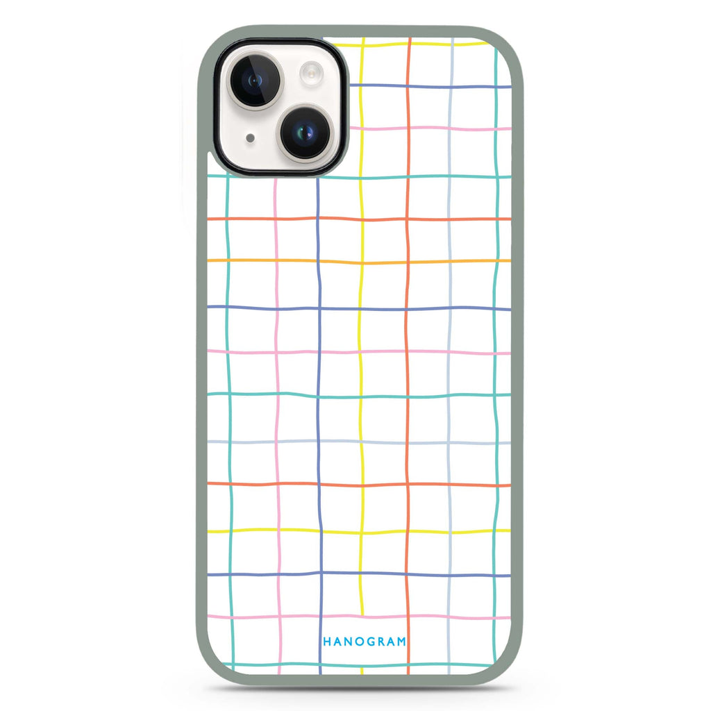 Colourful Checked Pattern iPhone 15 Plus Impact Guard Bumper Case