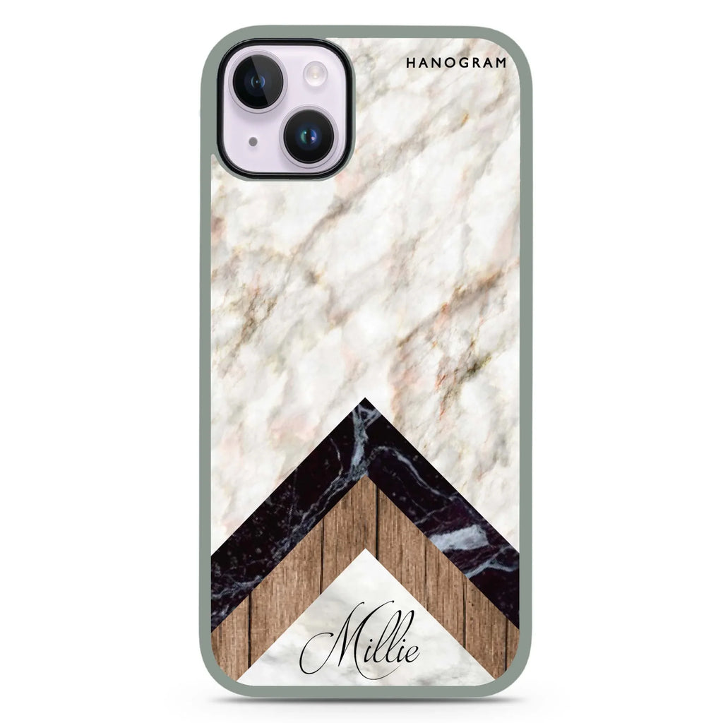 Marble & Wood iPhone 15 Impact Guard Bumper Case