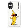 Chill Peel custom name iPhone 16 and 16 Plus ultra clear case, transparent graphic artwork, front product view