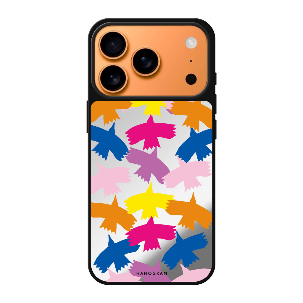 Colourful Birds multicolor bird animal iPhone 17 Pro Max mirror case