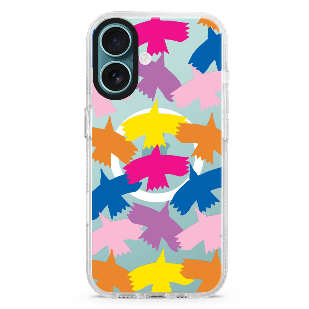 Colourful Birds MagSafe Compatible iPhone 16 Ultra Clear Case - Personalized and Stylish Protection