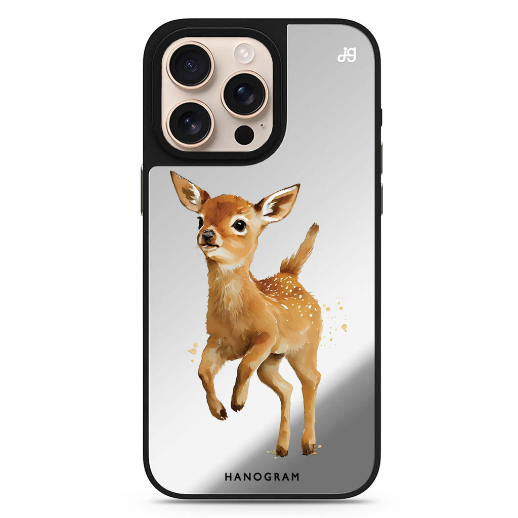 A Deer animal design iPhone 16/15/14 Pro Max & Pro mirror case