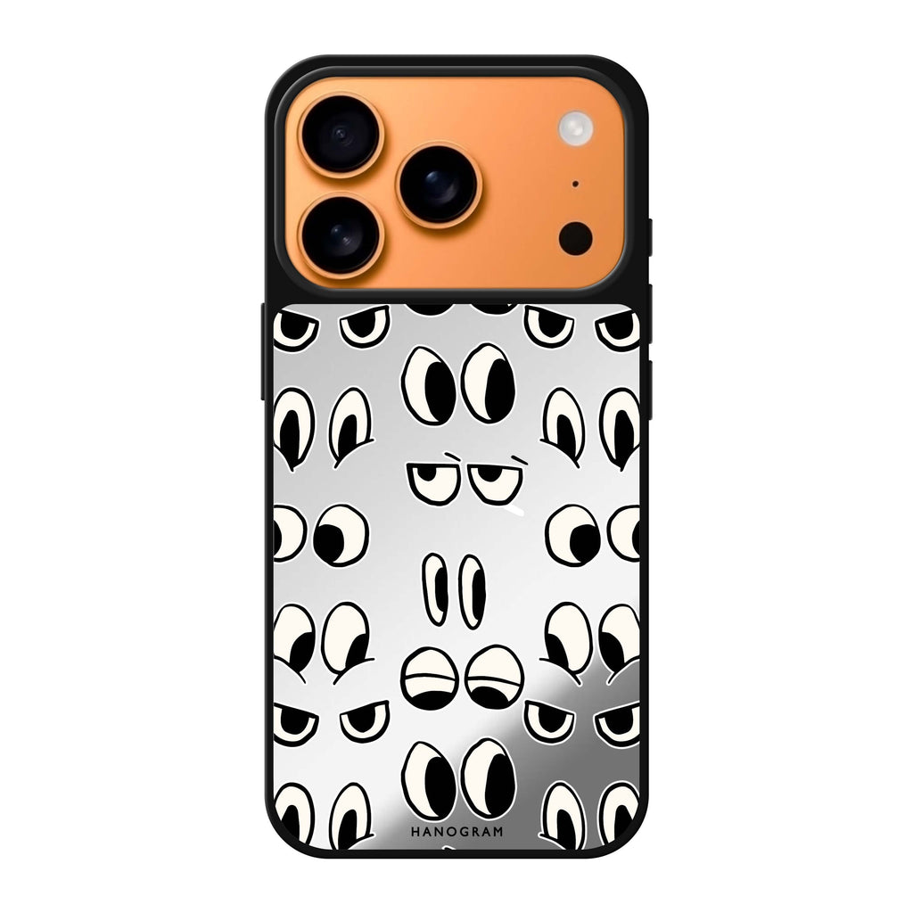 Look at me typography iPhone 17 Pro Max mirror case