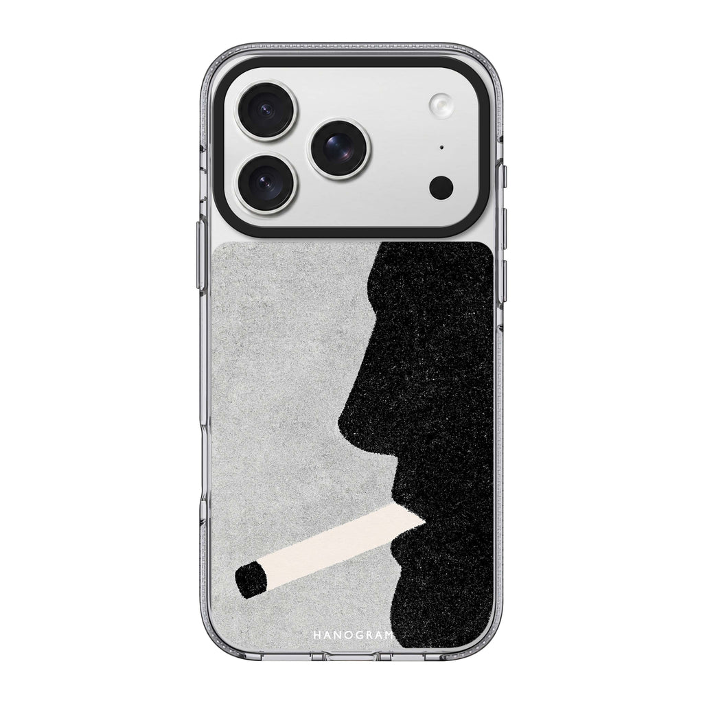 Noir Smoke Portrait iPhone 18 Pro Max Ultra Clear Case - Image 1