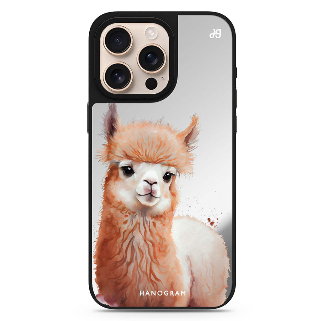 A Alpaca animal design iPhone 16/15/14 Pro Max & Pro mirror case