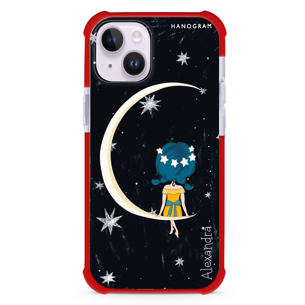 Cute Girl Moon iPhone 15 Plus MagSafe Compatible Ultra Shockproof Case