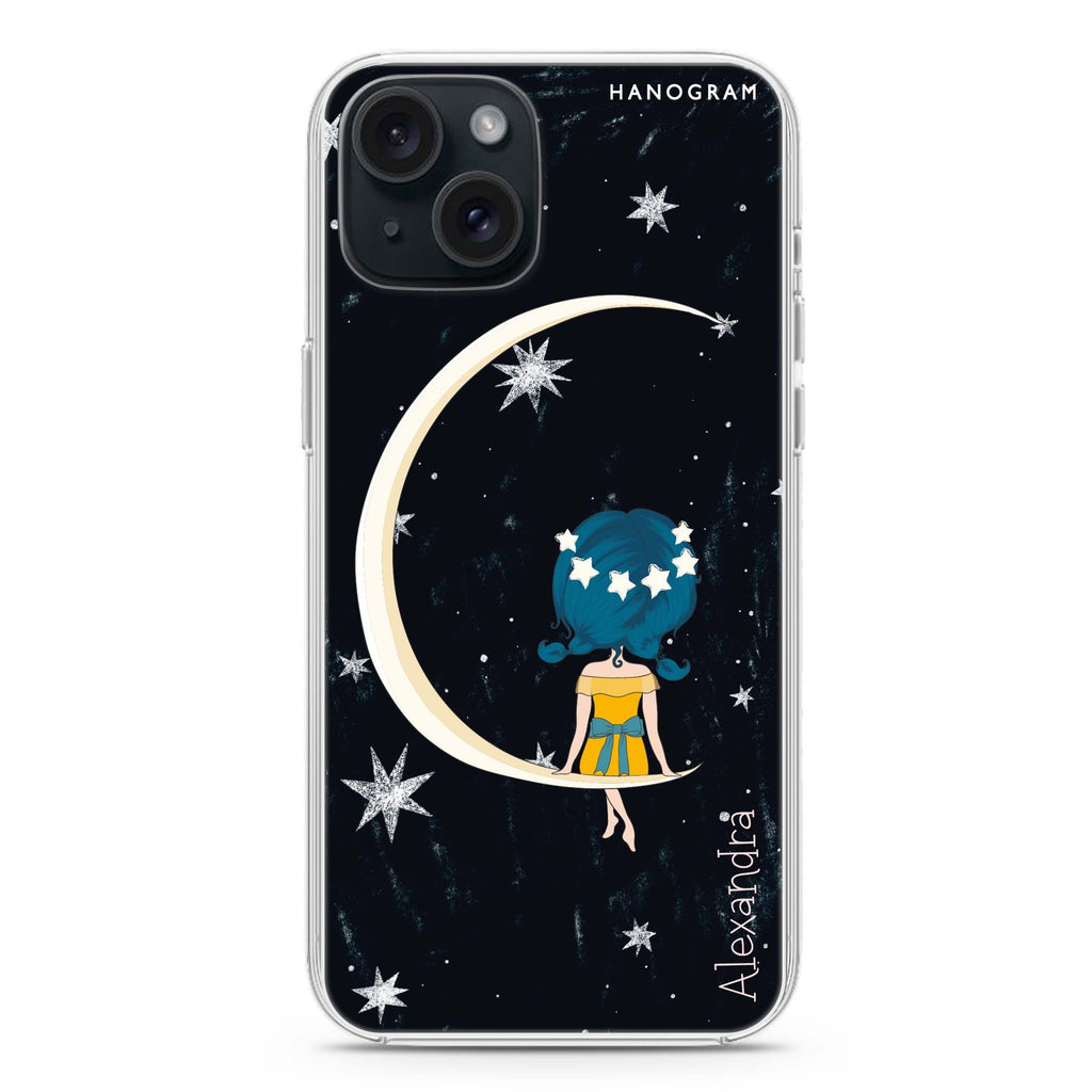 Cute Girl Moon iPhone Ultra Clear Case