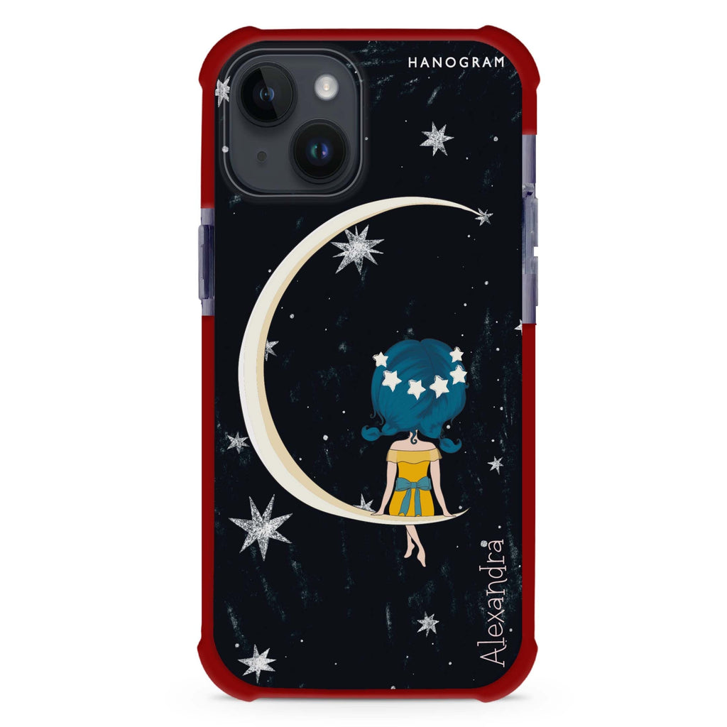 Cute Girl Moon iPhone 15 Plus Ultra Shockproof Case