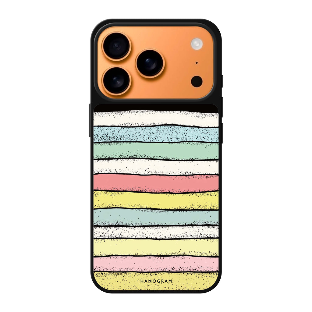 Glitter Stripe Charm pattern iPhone 17 Pro Max mirror case