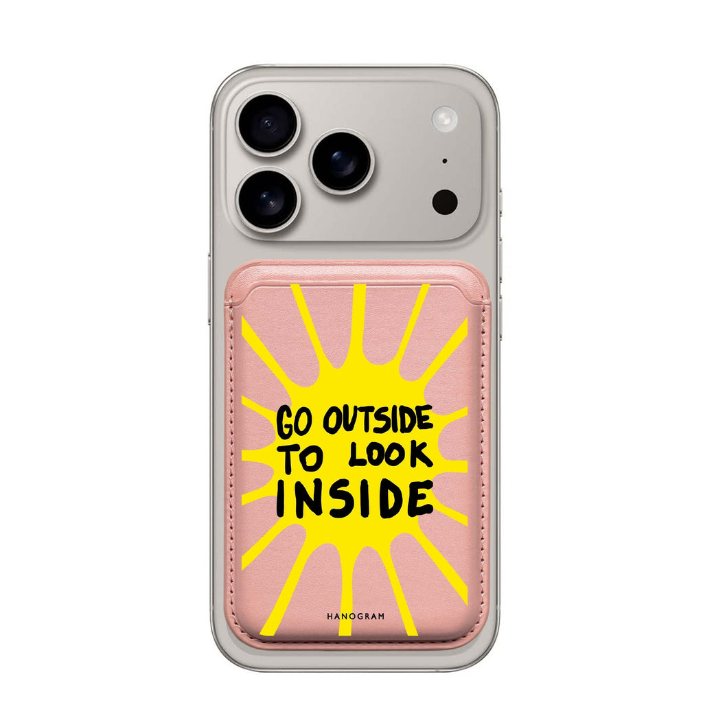 Go Outside to Look INSIDE Shine MagSafe wallet for iPhone, slim magnetic card holder, main view