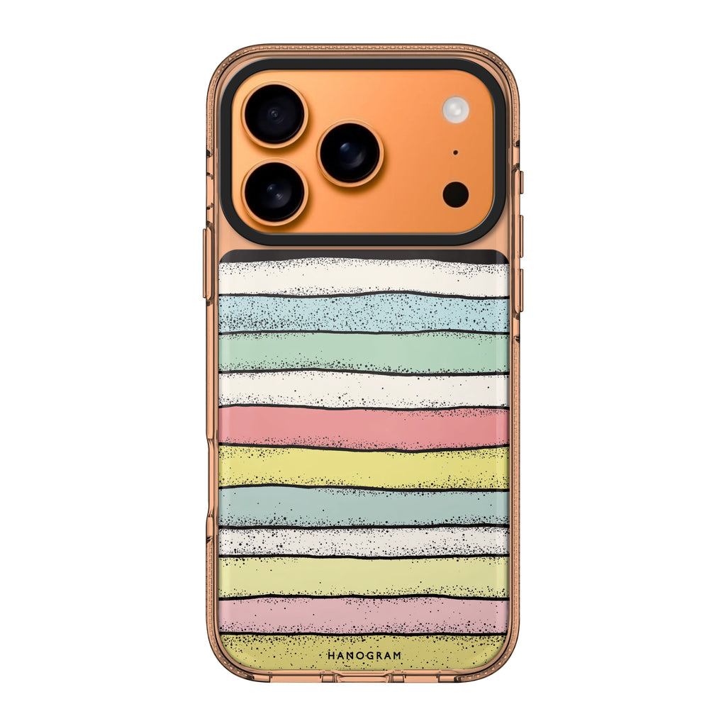 Glitter Stripe Charm pattern sparkle iPhone 17 Pro Max ultra clear case