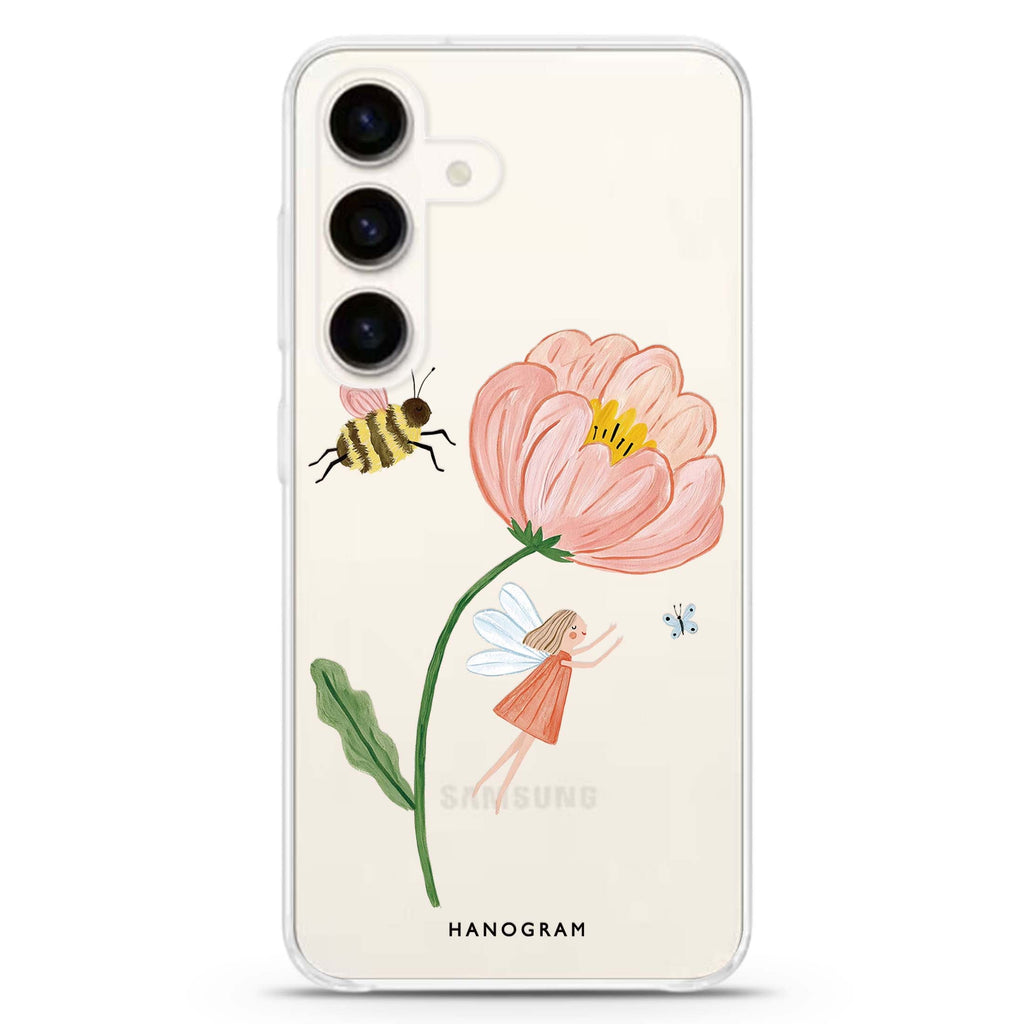 A Fairy Beneath the Petal Samsung Galaxy Ultra Clear Case — front view