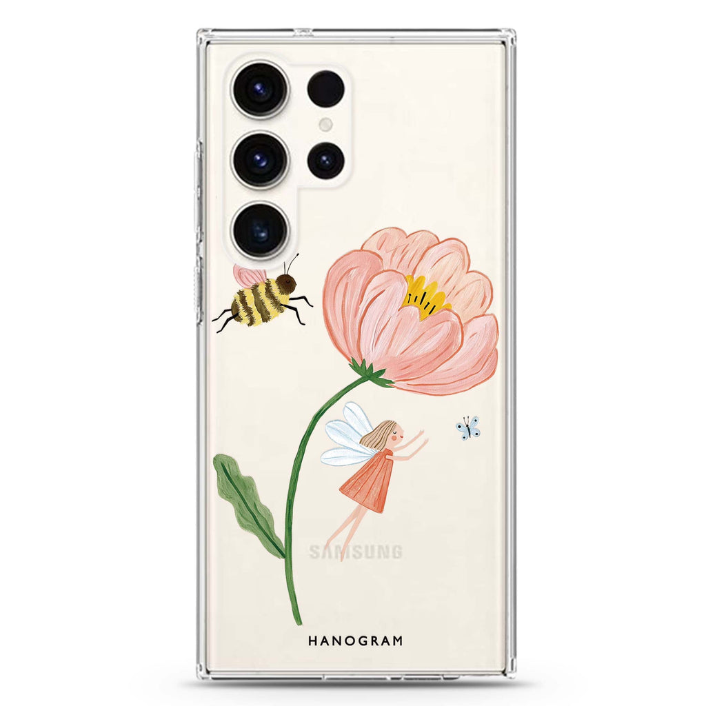 A Fairy Beneath the Petal Samsung Galaxy Ultra Clear Case — front view