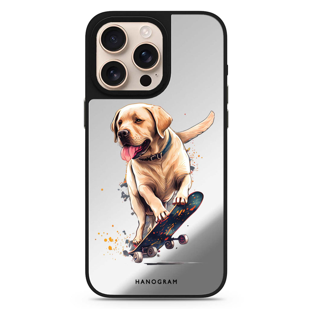 Dog On Skateboard dog design iPhone 16/15/14 Pro Max & Pro mirror case