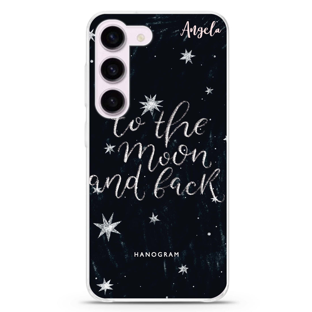 To the moon and back personalized ultra-clear case for Samsung Galaxy S23/S22, front view