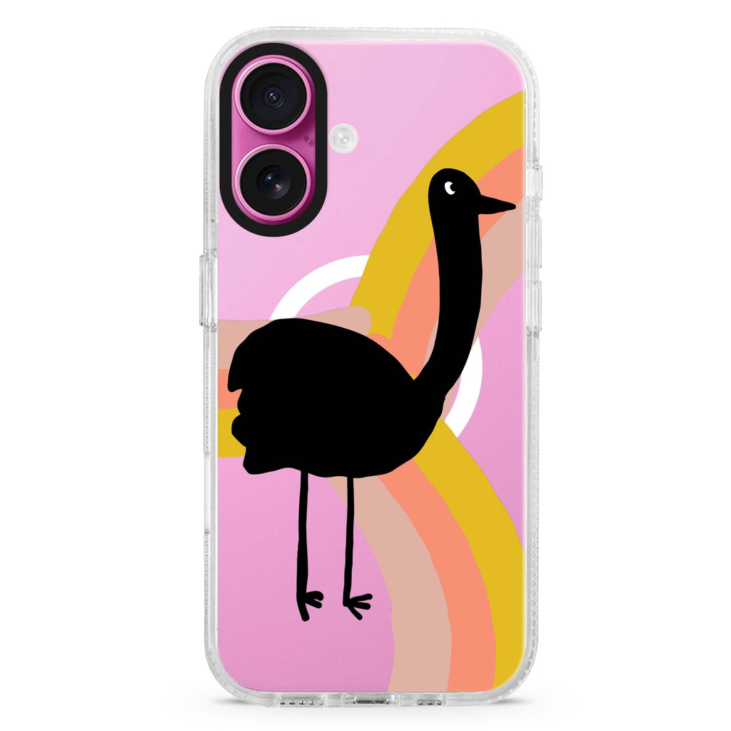 Rainbow Bird MagSafe Compatible iPhone 16 Ultra Clear Case - Personalized and Stylish Protection