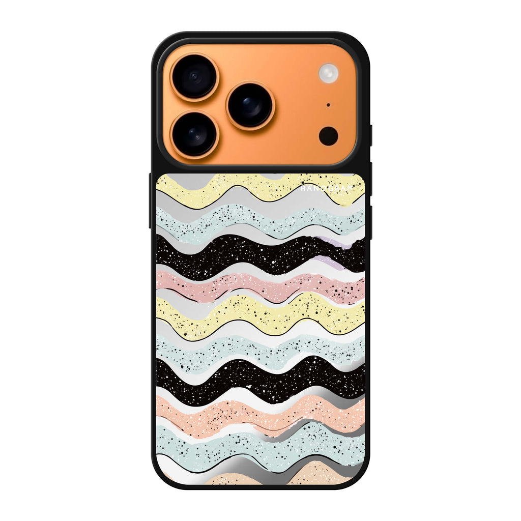 Glitter Wave Doodles wave nature doodle iPhone 17 Pro Max mirror case