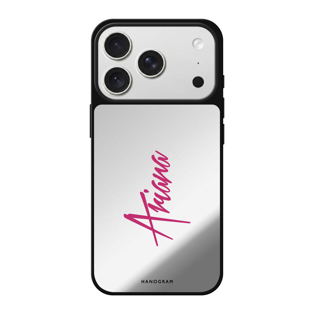 My Love Handwritten personalized name valentines heart romantic typography iPhone 18 Pro Max mirror case