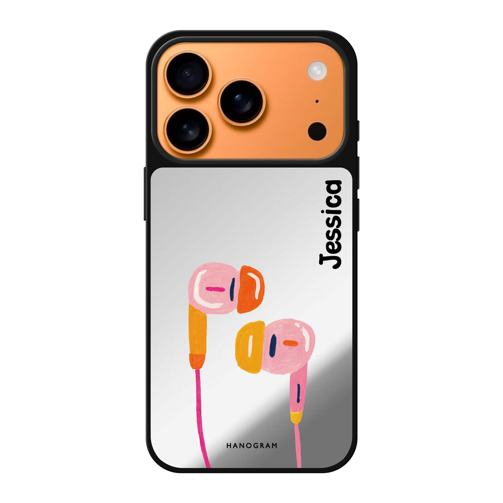 Pastel Beats personalized name pastel iPhone 17 Pro Max mirror case