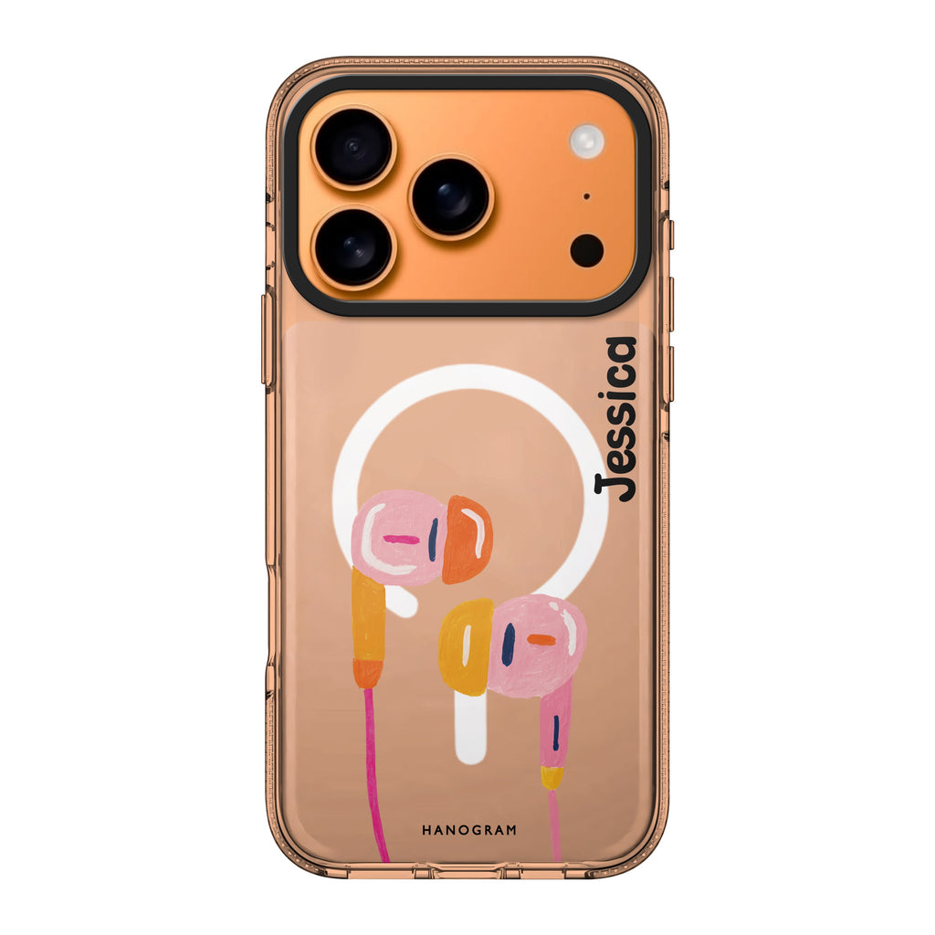 Pastel Beats personalized name graphic pastel iPhone 17 Pro Max ultra clear case