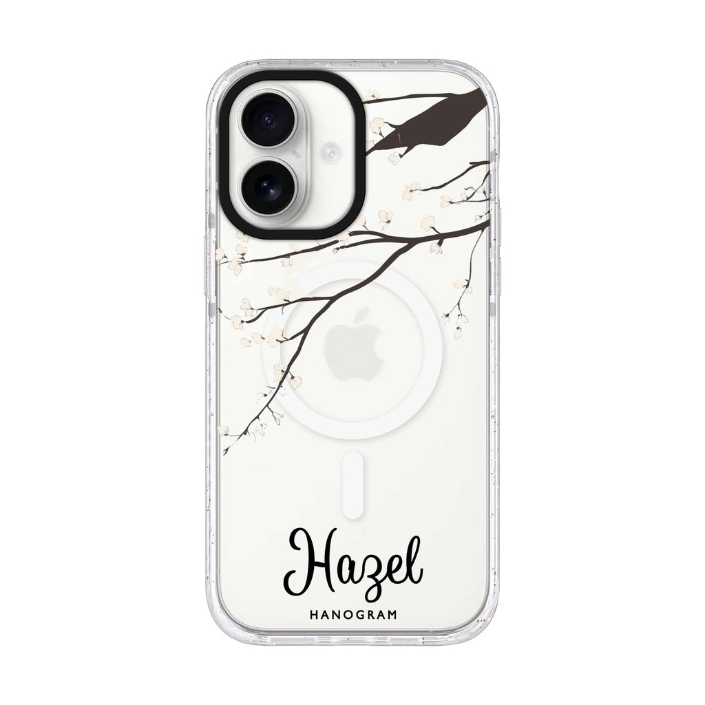 First Light personalized name iPhone 17 ultra clear MagSafe case, front product view