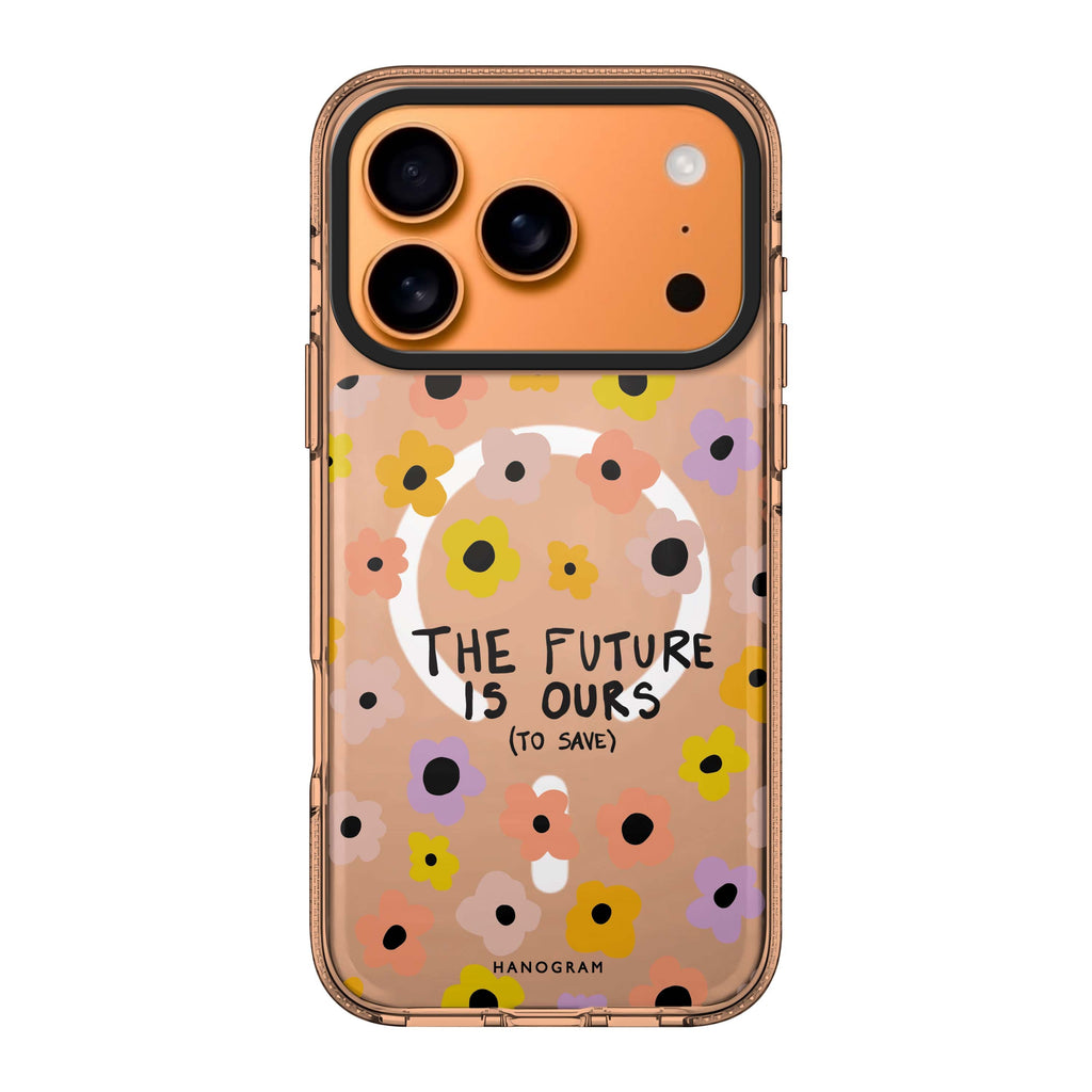 The future is OURS typography iPhone 17 Pro Max ultra clear case